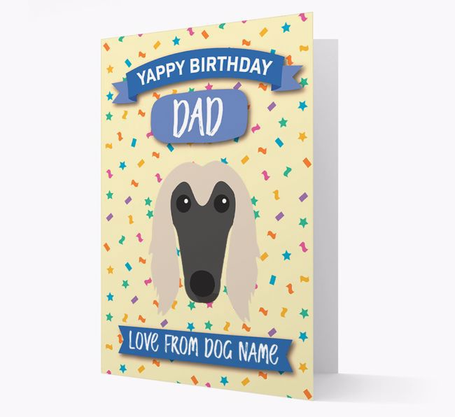 Personalised Card 'Yappy Birthday Dad' with {breedCommonName} Icon